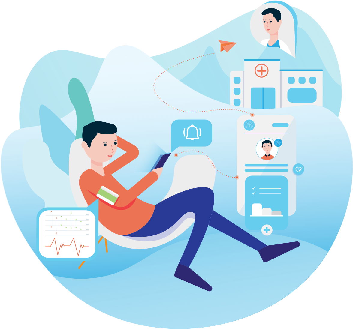 Illustration Patient Experience Step4 Smart Data Analysis Clipart (1200x1200), Png Download