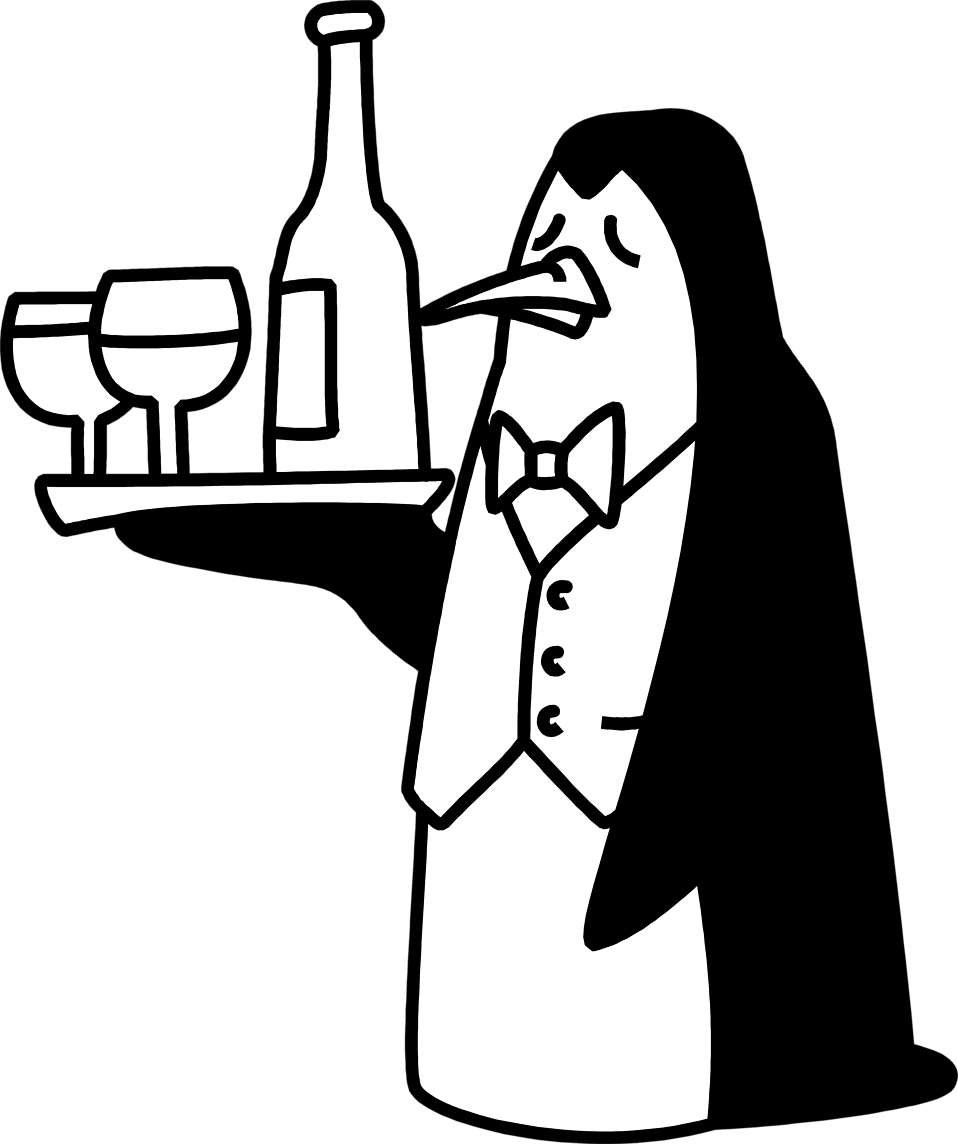 Menu Clipart Waiter - Png Black And White Gif Character Gif Transparent Png (958x1144), Png Download