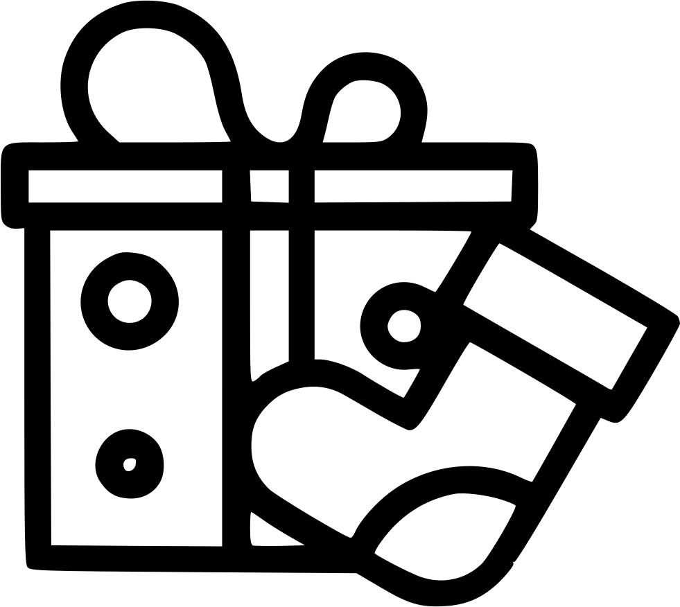 Sock Clip Winter - White Gift Box Vector Png Transparent Png (981x876), Png Download