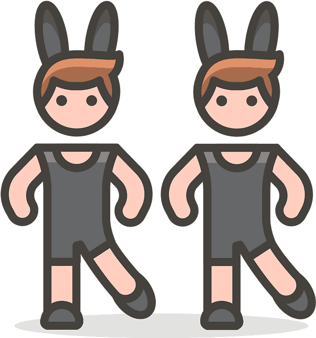 Men With Bunny Ears Emoji Clipart - Png Download (800x800), Png Download