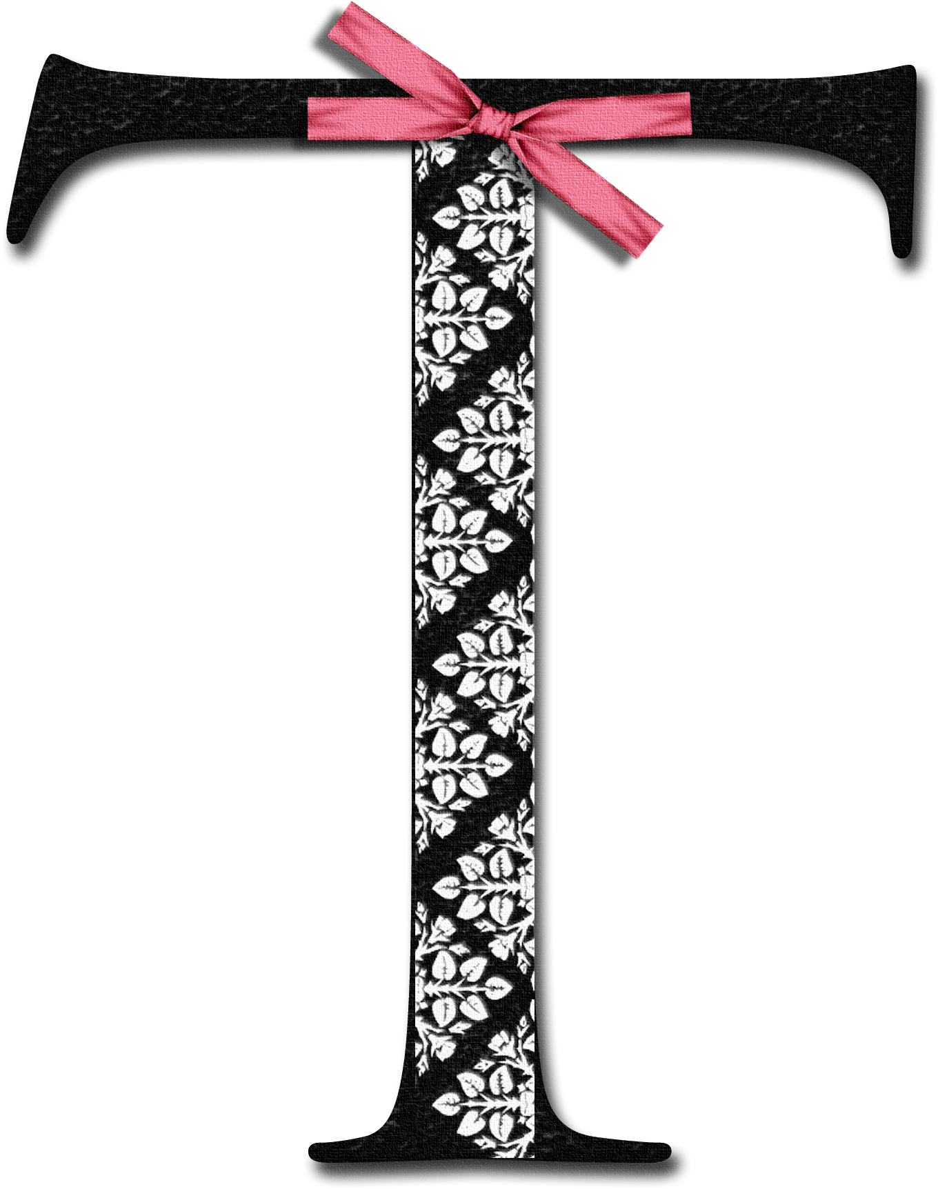 Letter T Girly Clipart (1395x1772), Png Download