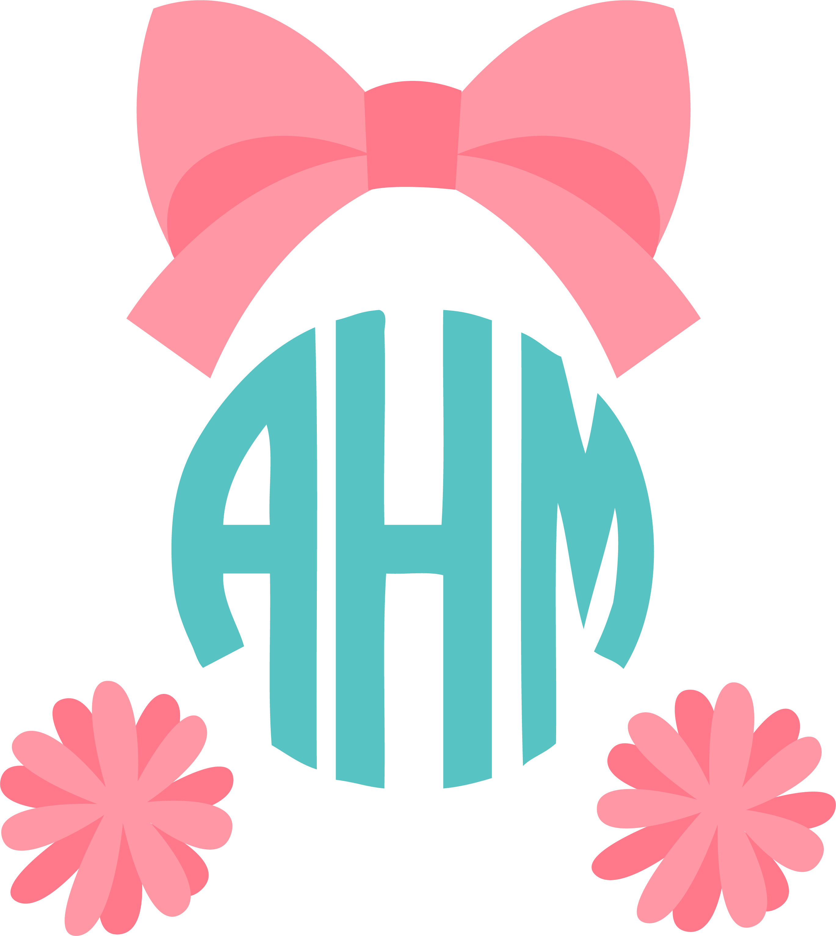 Cheerleader Monogram Topper - Illustration Clipart (2739x3066), Png Download