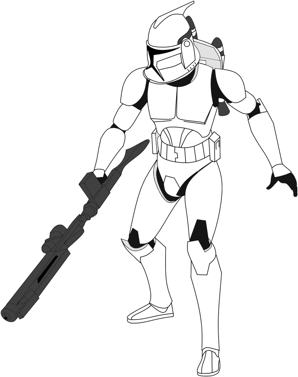 Star Wars Clone Wars Jet Troopers - Star Wars Drawings Clone Clipart (1024x1296), Png Download