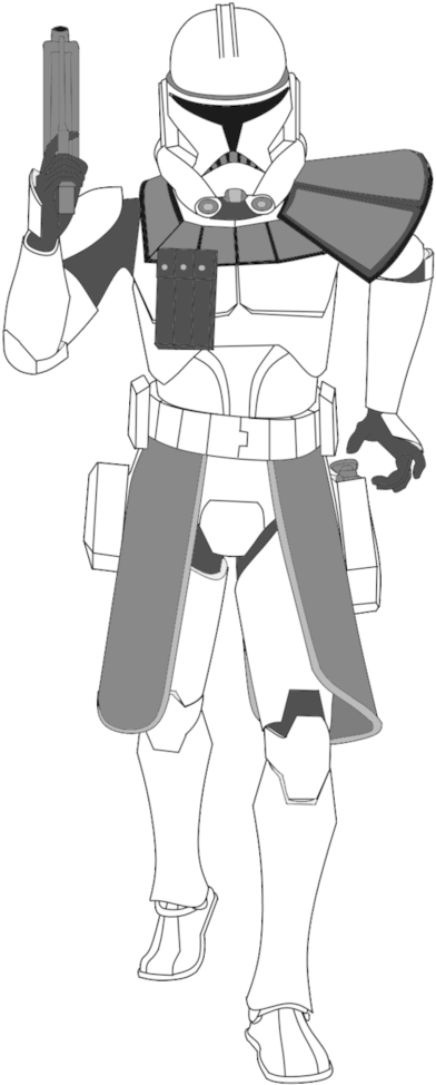 Drawing Arc Trooper Transparent Png Clipart Free Download - Star Wars Clone Trooper Drawing (730x1095), Png Download