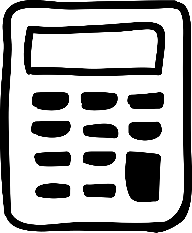 Vector Calcualtor Hand Drawn - Calculator Icon Hand Drawn Clipart (810x981), Png Download