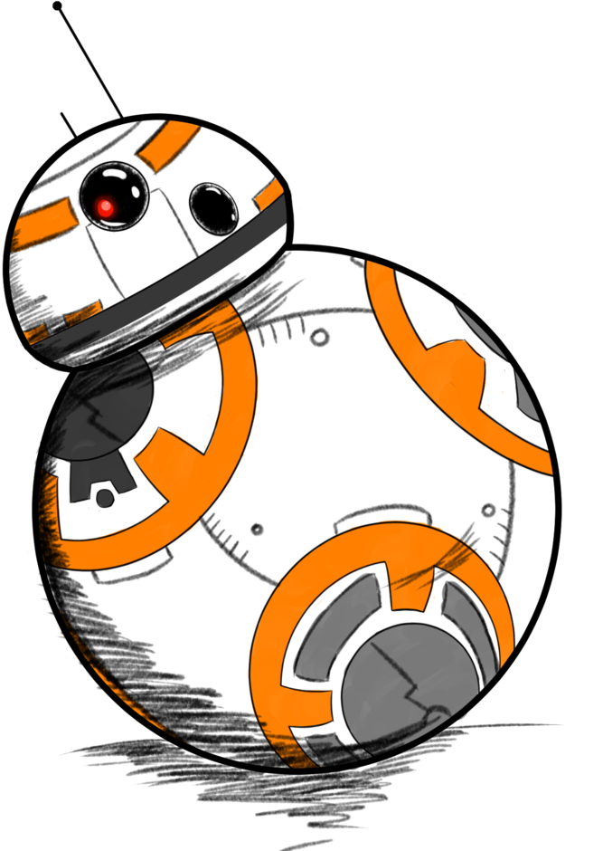 Bb-8 Drawing Star Wars Clip Art - Bb8 Star Wars Cartoon - Png Download (1024x993), Png Download