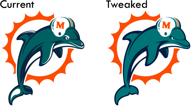 Miami Dolphins Logo Tweaked - Miami Dolphins Clipart (782x438), Png Download