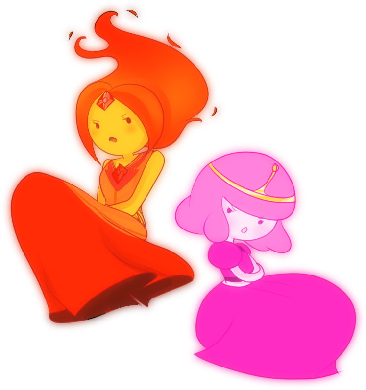 Finn The Human Adventure Time - Flame Princess And Bubblegum Clipart (800x800), Png Download