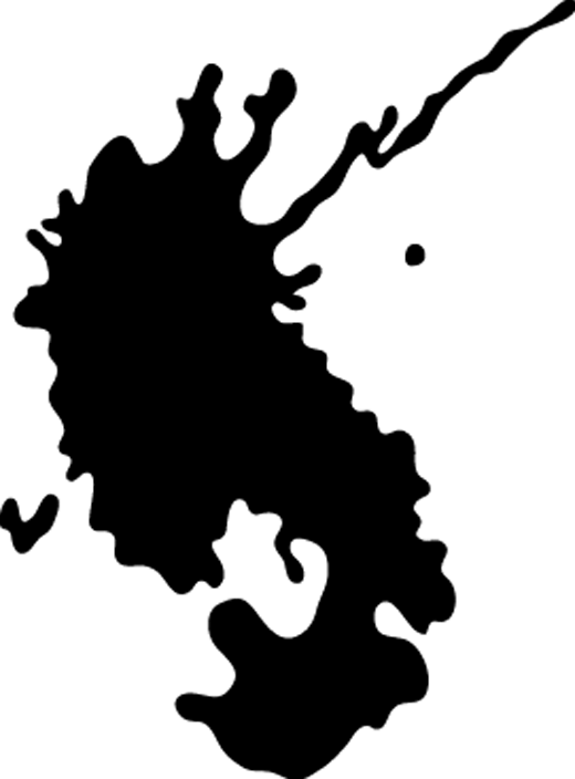 Splash Of Paint Monochrome Sticker - Mancha Forma Clipart (520x704), Png Download