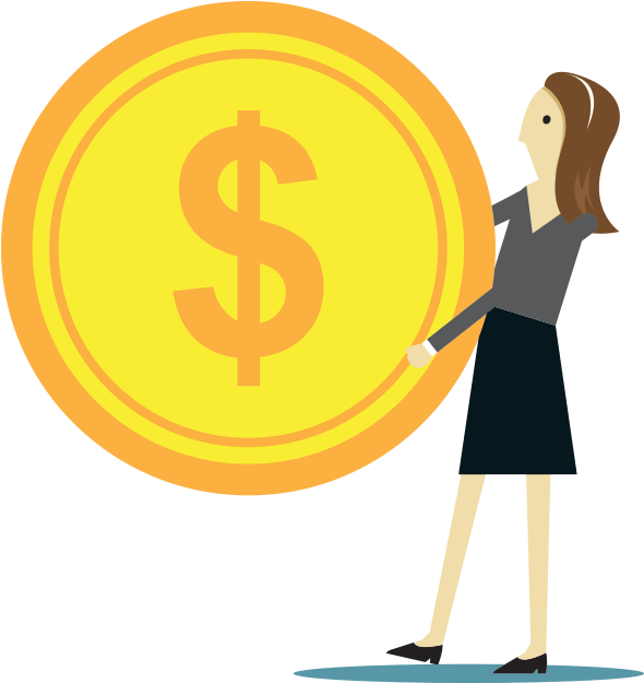 Business Woman Holding A Lot Of Money - Illustration Clipart (600x632), Png Download