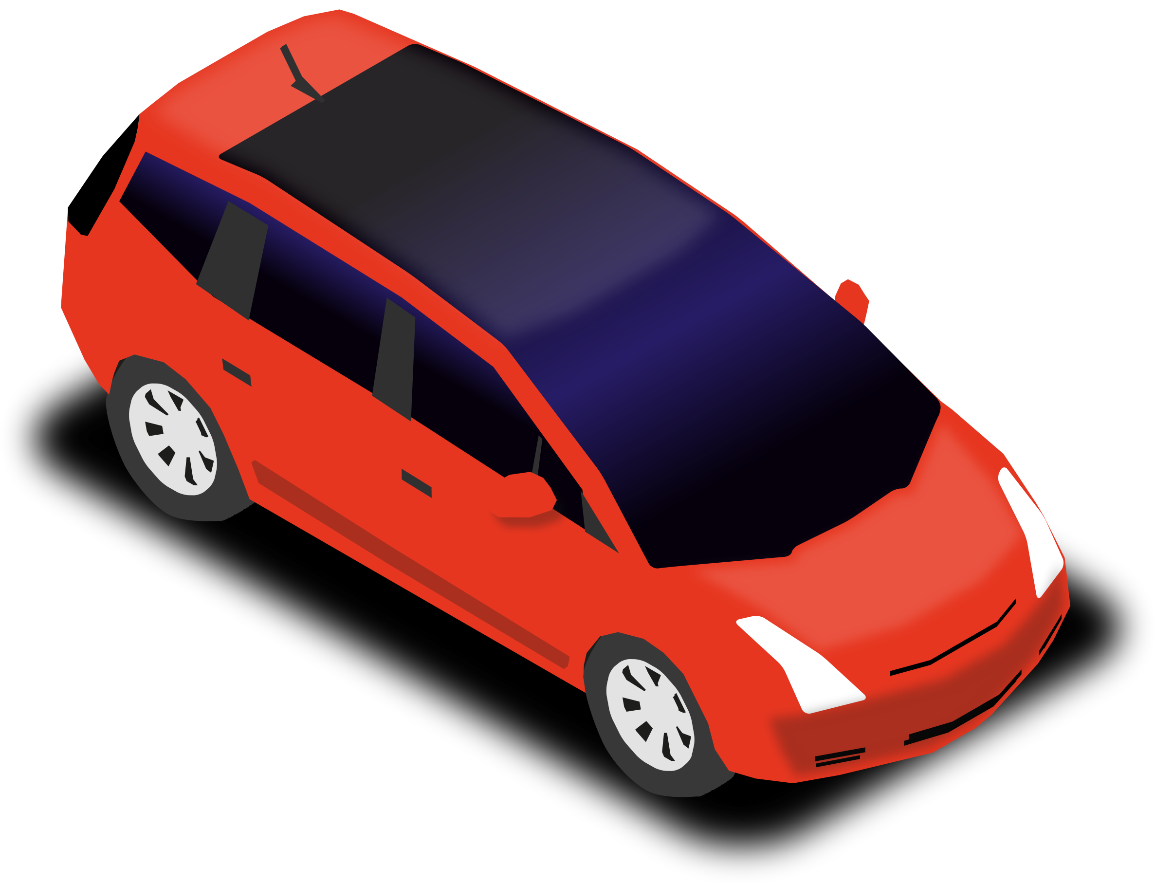People Carrier Clip Arts - Blue Small Car Clipart - Png Download (2373x1816), Png Download