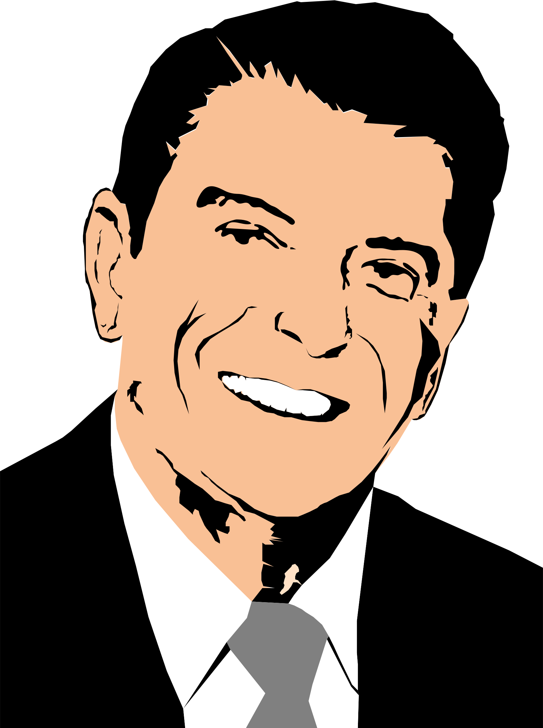 Clipart Face Cowboy - Cartoon Images Of Ronald Reagan - Png Download (1740x2331), Png Download