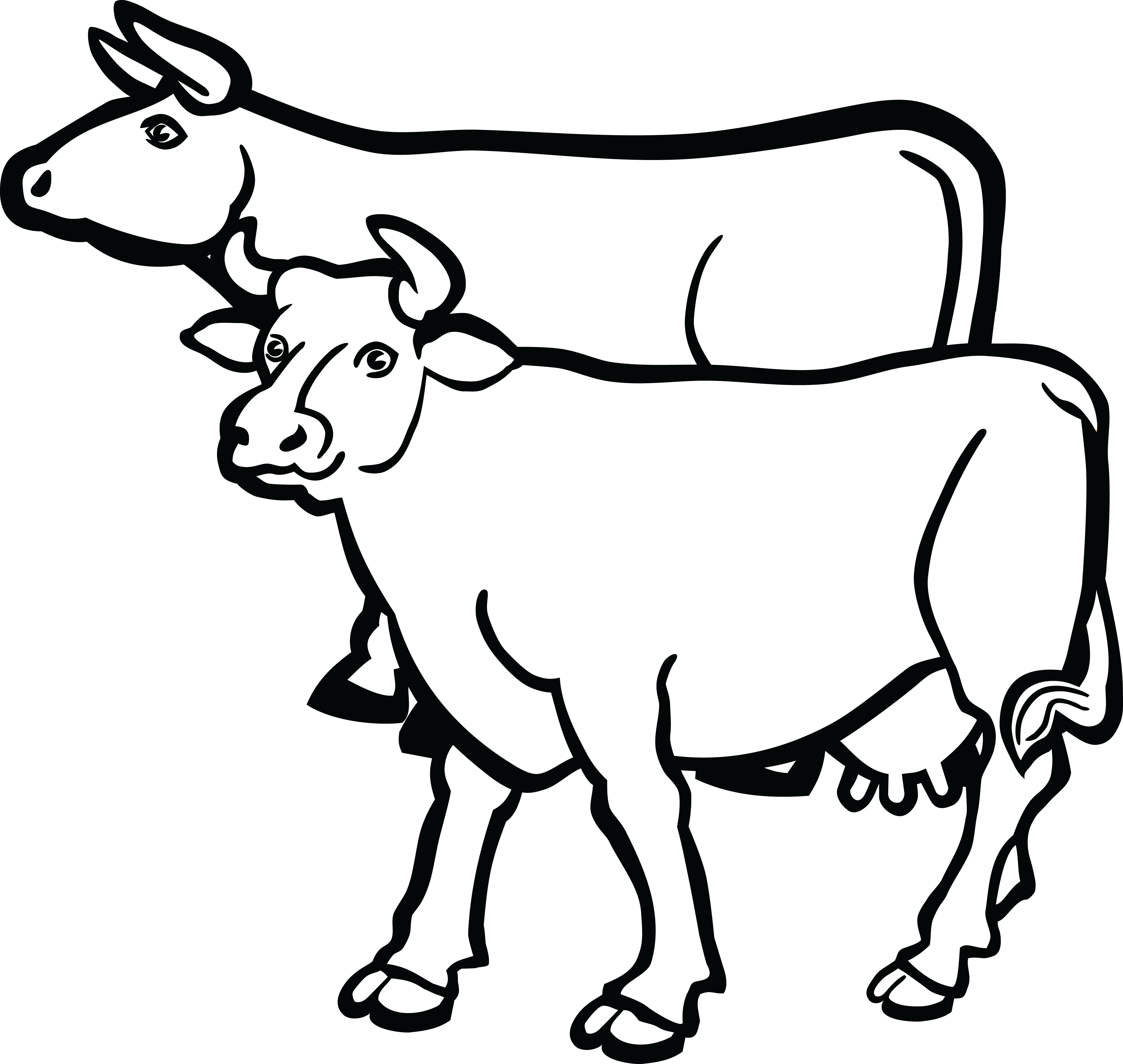 Holstein Friesian Cattle Beef Cattle British White - Black And White Cow Clipart - Png Download (4000x3790), Png Download