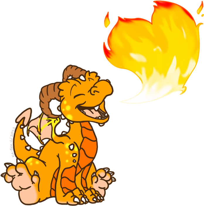 Loveable Sunset Dragon - Cartoon Clipart (707x712), Png Download