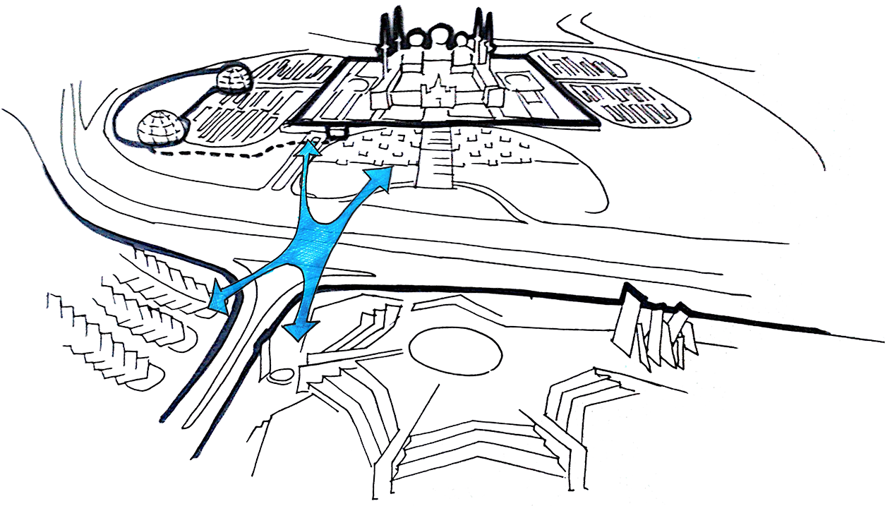 Footbridge Sheikh Zayed Grand Mosque - Sketch Clipart (1269x718), Png Download