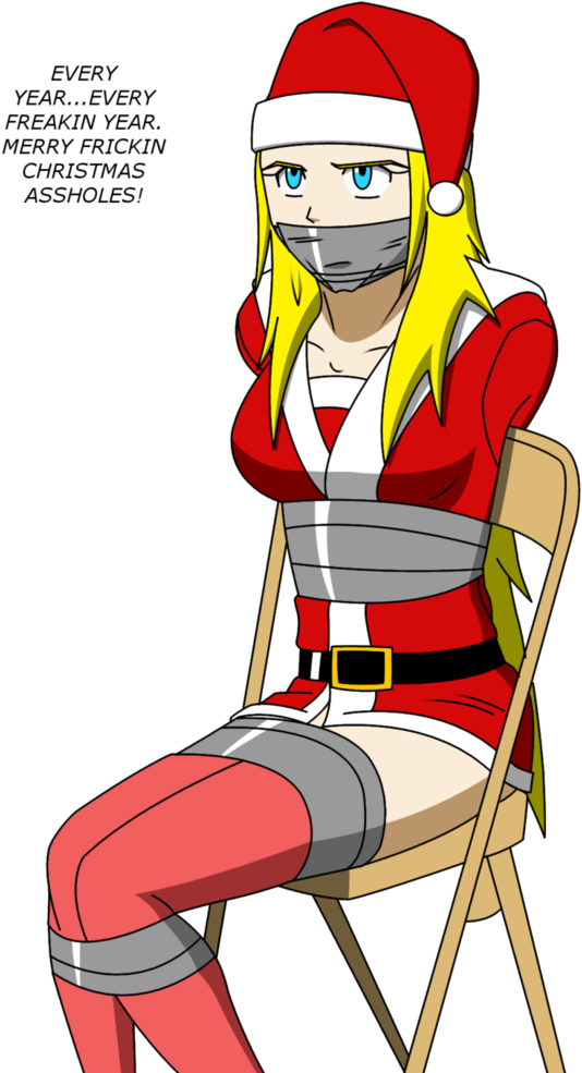 Transparent Christmas Hats Png - Duct Taped Anime Girl Clipart (534x985), Png Download