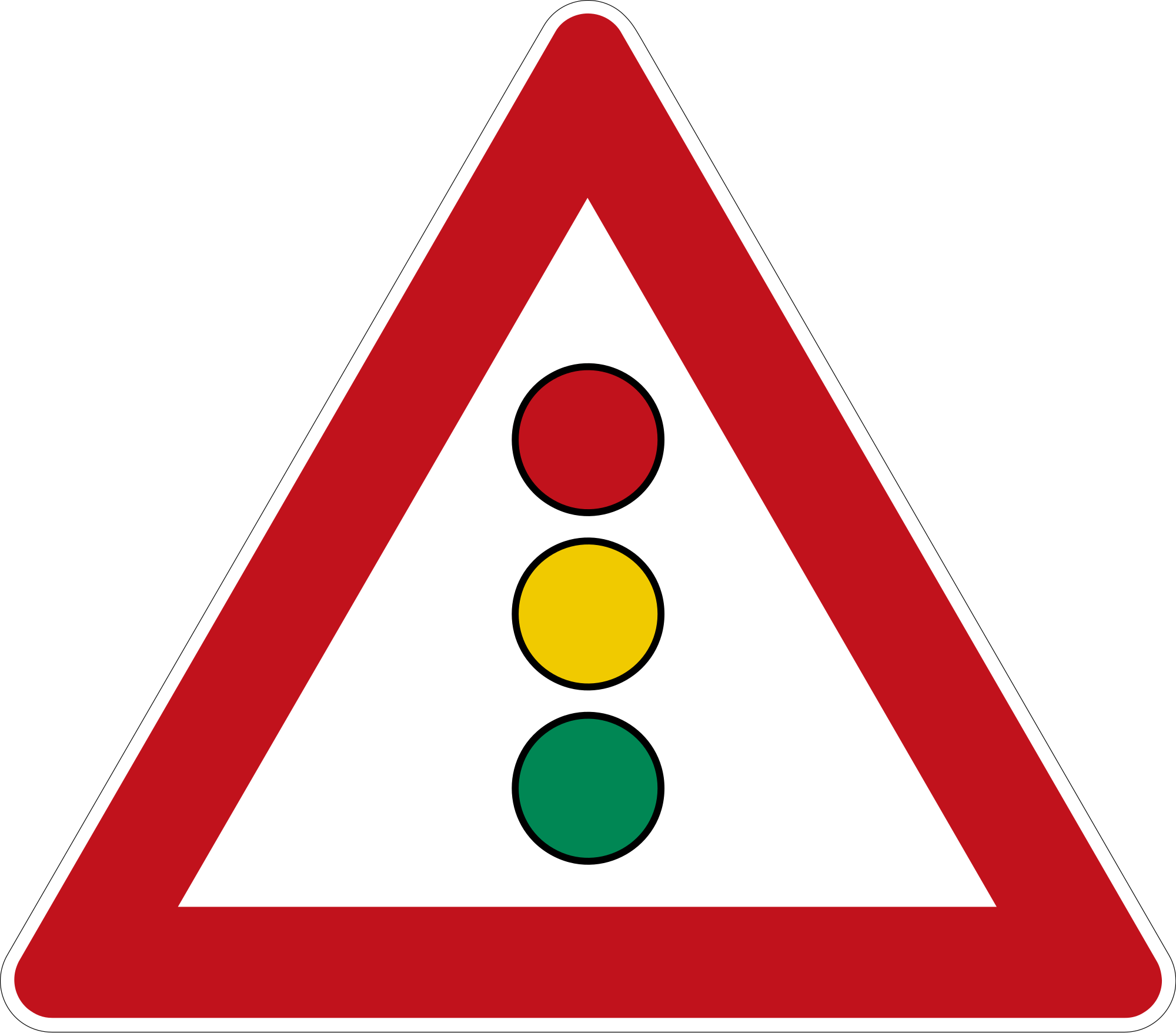 Traffic Lights Road Sign Clipart (2000x1757), Png Download