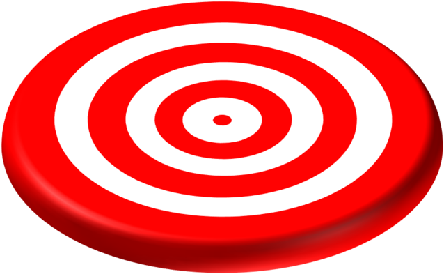 Up Dartboard In Red - Red And White Dartboard Clipart (900x555), Png Download