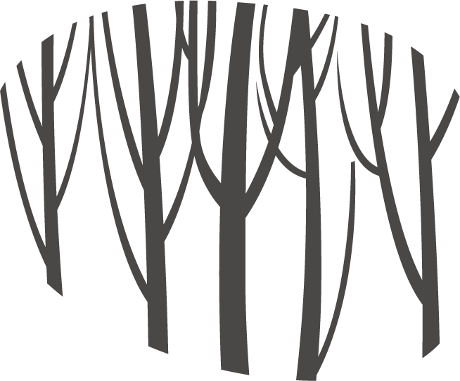 Forest Silhouette Trunk - Tree Trunk Silhouette Forest Clipart (654x542), Png Download