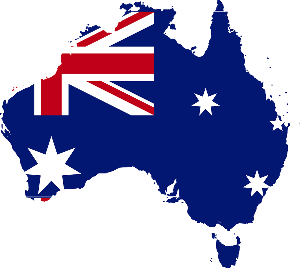 Australia Flag Map Clipart (1000x891), Png Download