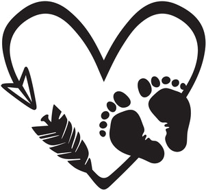 #babyfeet #freetoedit - Black And White Heart With Arrow Clipart (300x300), Png Download