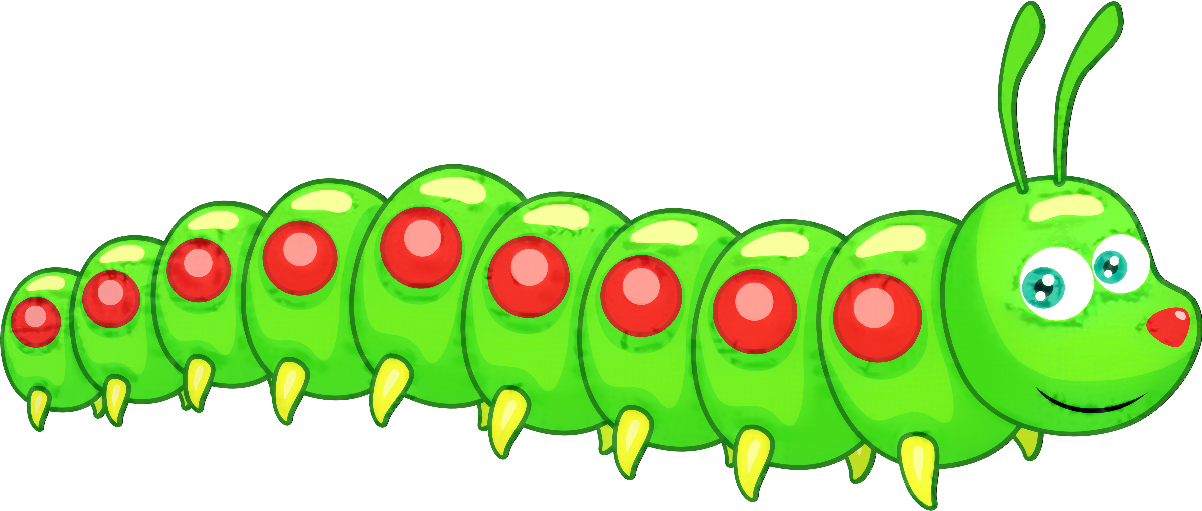 Caterpillar Clipart Vector - Caterpillar Clipart Png Transparent Png (2397x1019), Png Download