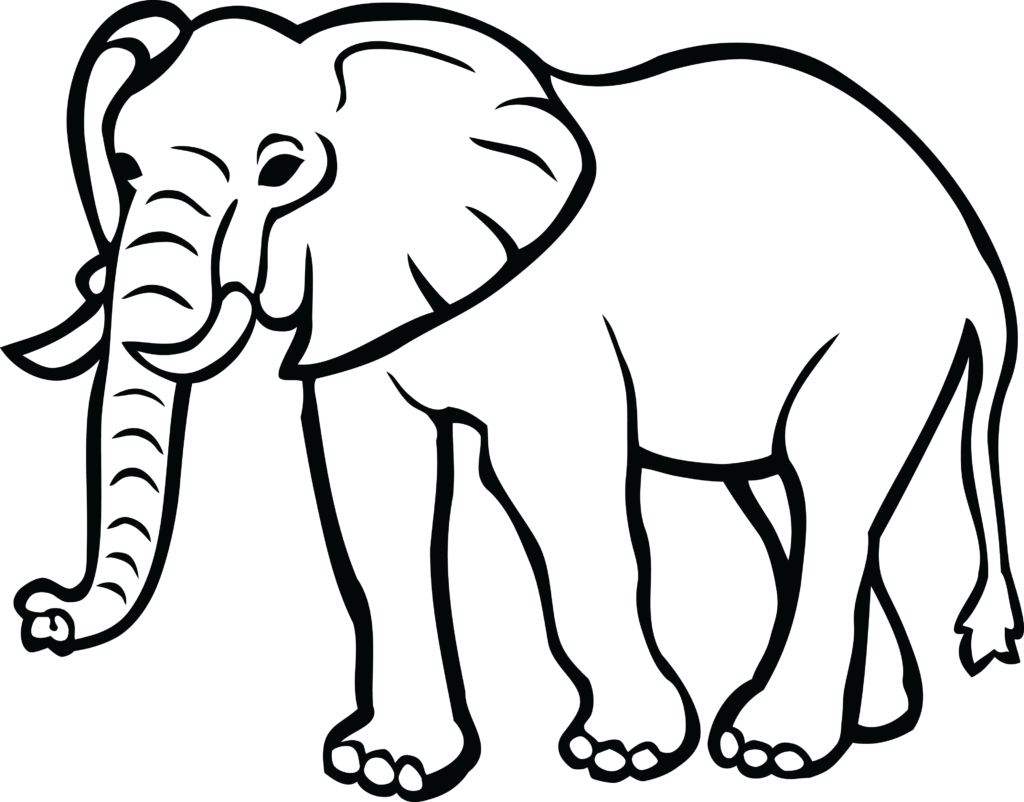 Thumb Image - Elephant Black And White Clipart (1024x802), Png Download