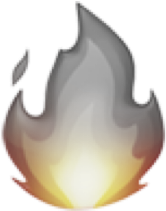 #fire #b&w #orange #grey #black #white #yellow #iphone - Emoji Fire Clipart (2000x2000), Png Download