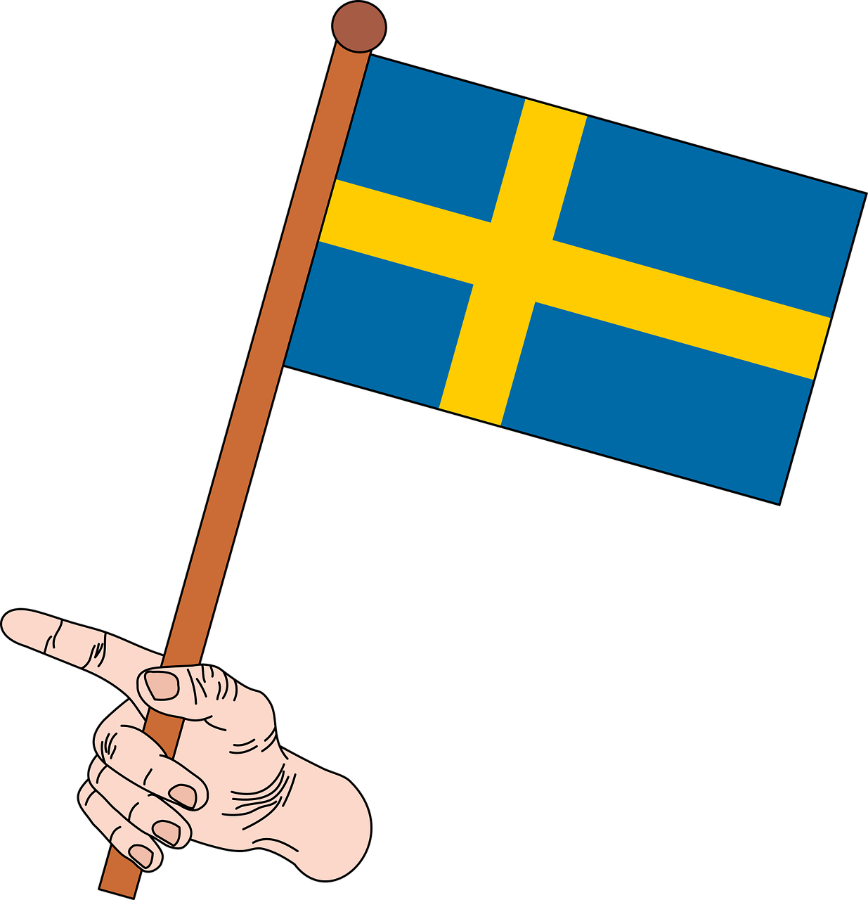 Flaga Szwecji Bez Tła Clipart (1235x1280), Png Download