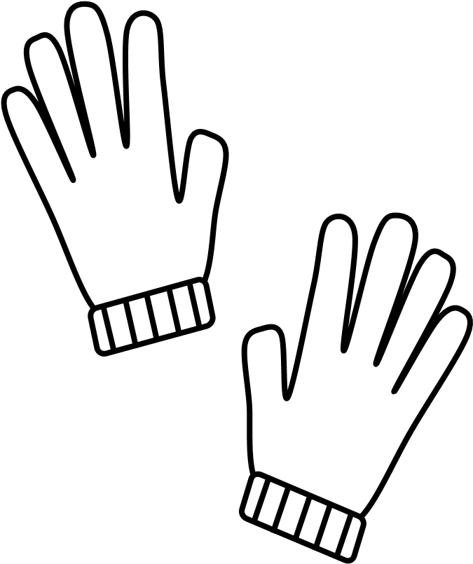 Gloves, Black And White - Yellow Gloves Clipart - Png Download (816x1056), Png Download