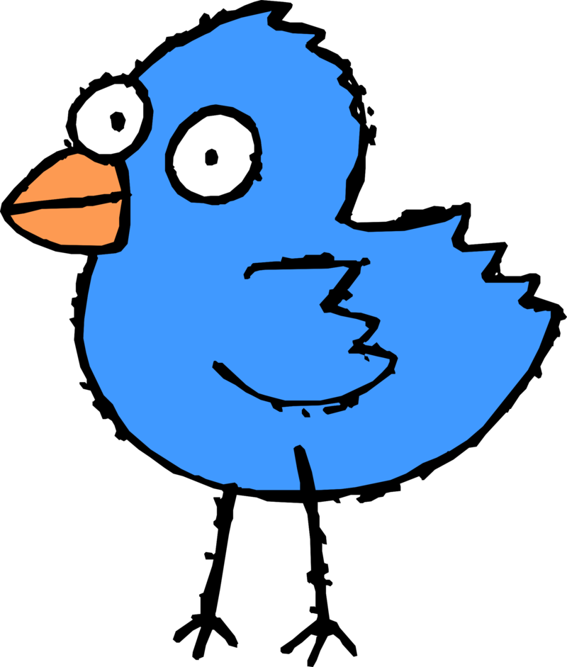 And Twitter Cartoon Black White Drawing Bird - Black And White Bird Clipart - Png Download (800x941), Png Download
