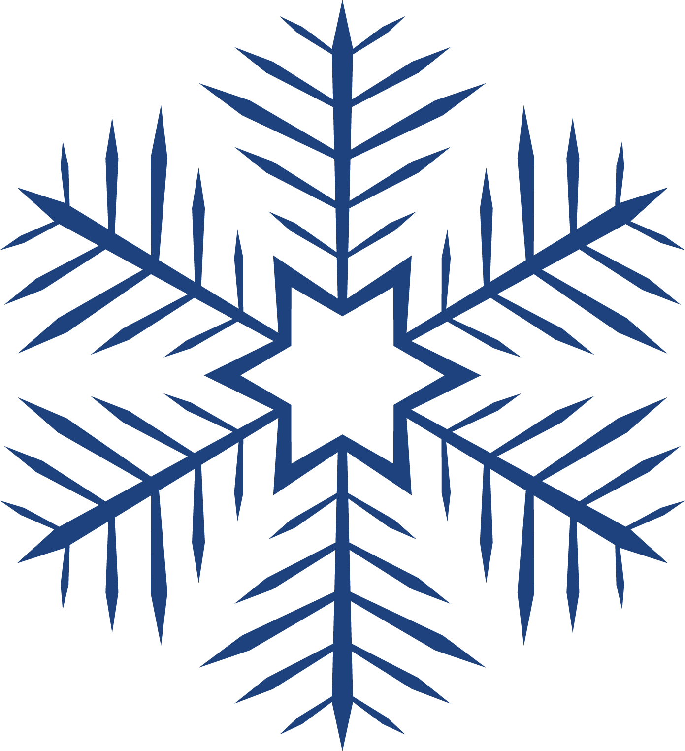 Snowflake Png Navy Blue Clipart (1391x1525), Png Download
