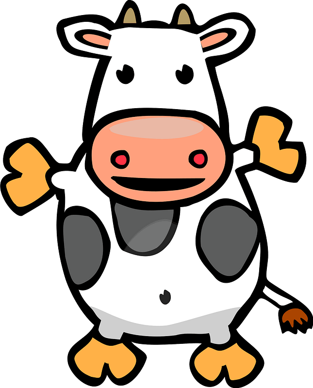 Cute Cow Clipart - Clip Art - Png Download (645x800), Png Download