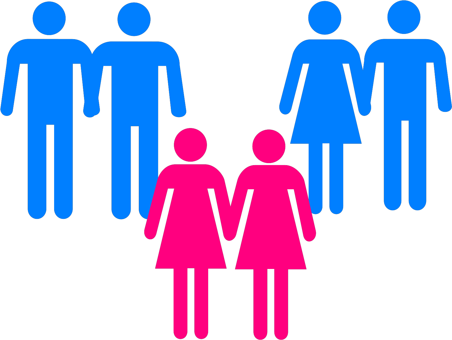 Gay Couple And Straight Couple Clipart (1600x1600), Png Download