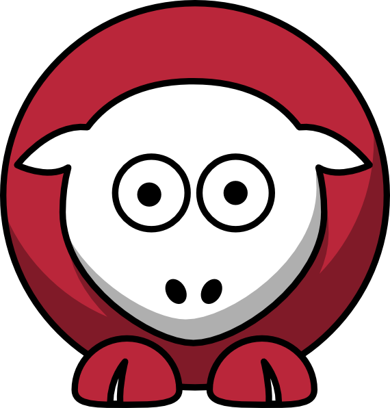 Sheep Red Velvet Cake Color Clip Art - College Football - Png Download (570x596), Png Download