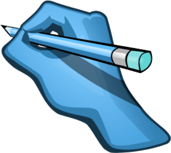 Edit Hand Holding Pencil - Hand Holding Pencil Clipart - Png Download (600x539), Png Download