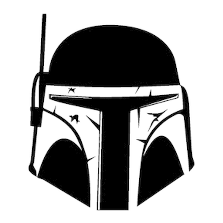 Boba Fett Mask Vinyl Decal Sticker

size Option Will - Boba Fett Helmet Clipart (1280x1280), Png Download