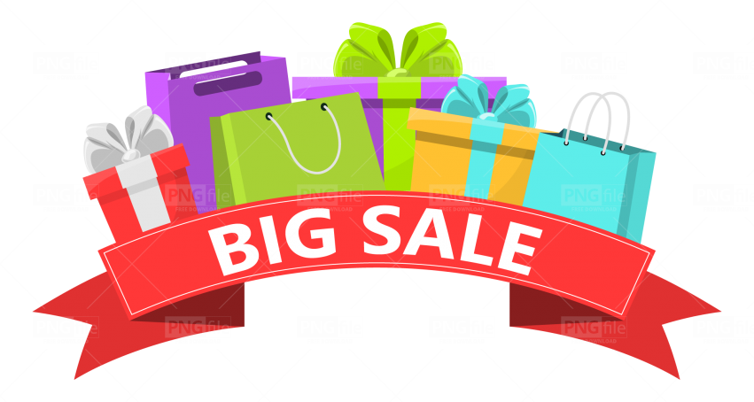 Big Sale Shopping Bags Clipart (851x454), Png Download