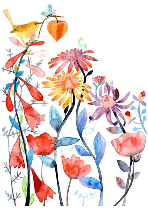 Clip Freeuse Library How To Make Watercolor Clipart - Flowers Illustration Watercolor - Png Download (489x689), Png Download