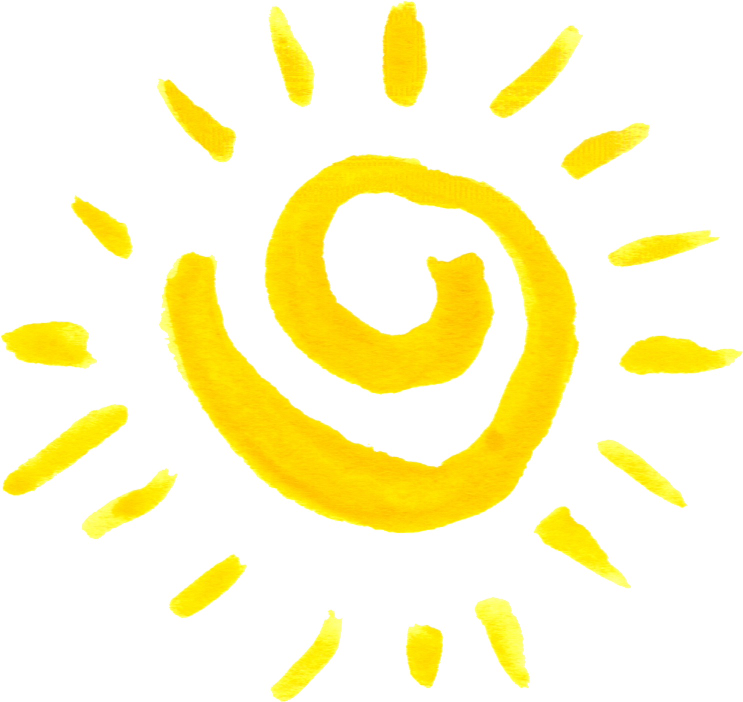 Watercolor Sun - Watercolor Sun Png Clipart (1600x1551), Png Download