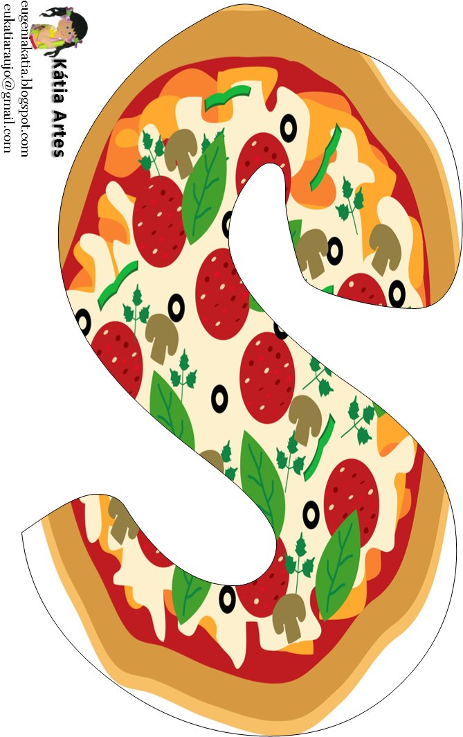 Pizza Clip Party - Alfabeto De Pizza - Png Download (681x1092), Png Download