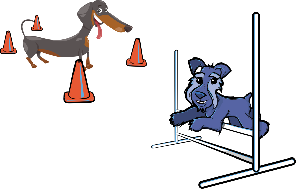 Area,horse Like Mammal,signage - Cute Cartoon Agility Dogs Clipart (1172x750), Png Download