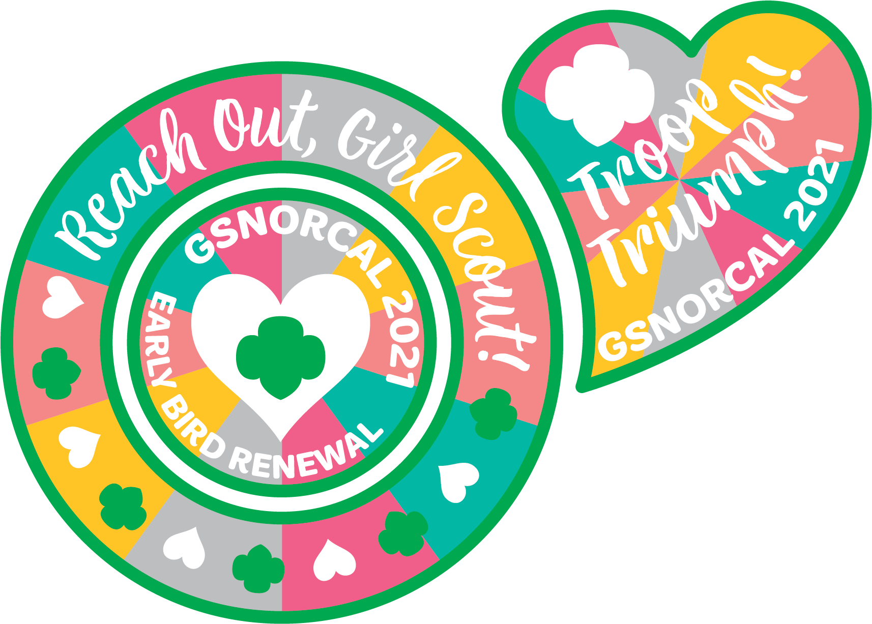Renewal 2021 Complete Patch And Rocker Set - Girl Scout Renewal 2020 Clipart (1859x1337), Png Download