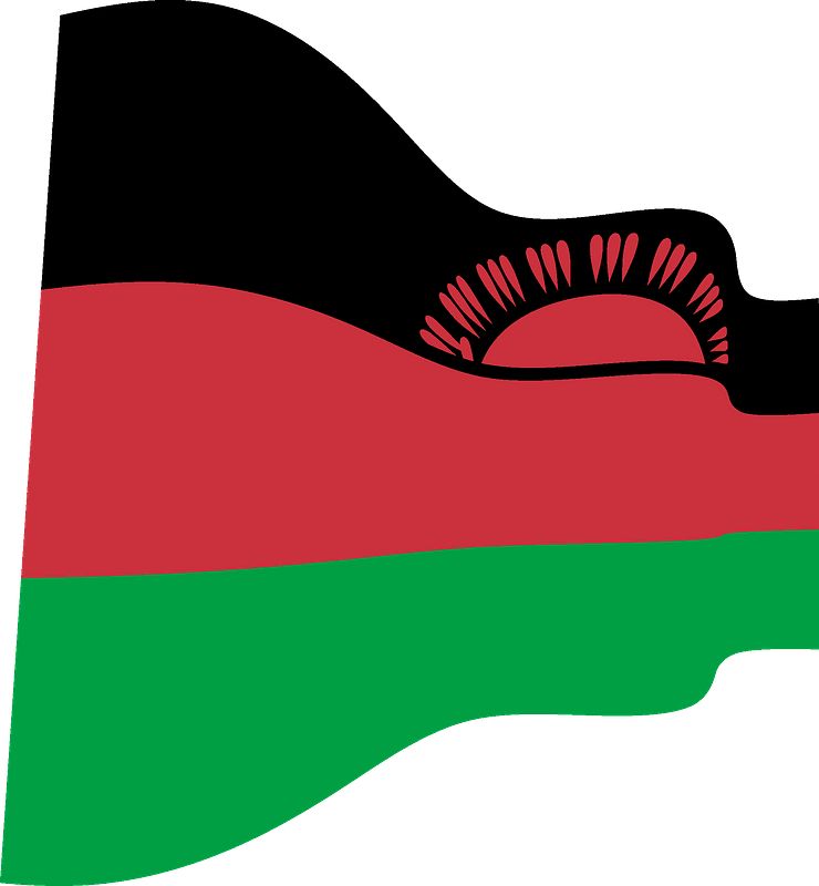 Malawi Wavy Flag Clipart - Png Download (740x800), Png Download