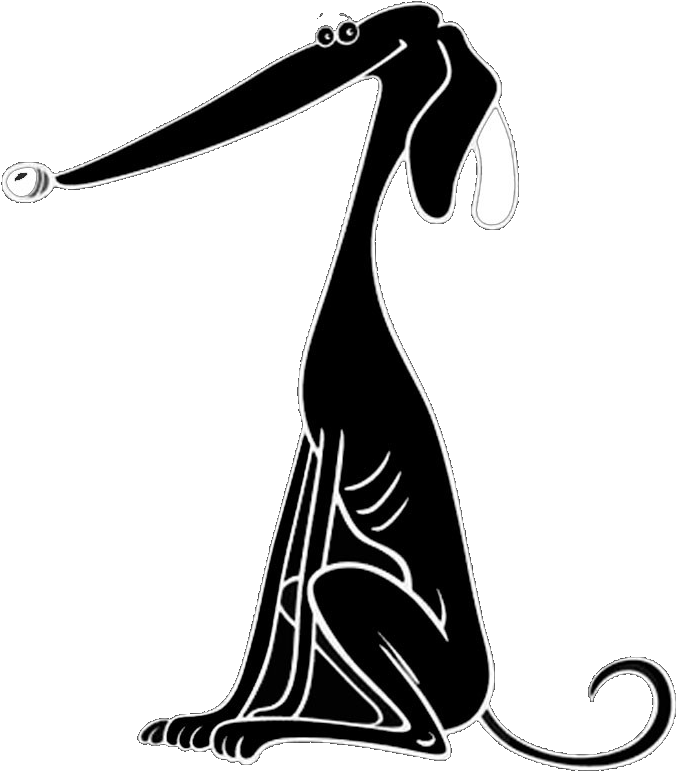 Black Cartoon Greyhound Decal Love Of Greyhounds - Illustration Clipart (800x800), Png Download