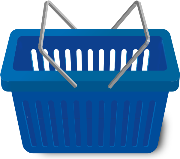 Shopping Cart Navy Blue Vector Icon - Blue Shopping Basket Png Clipart (600x530), Png Download