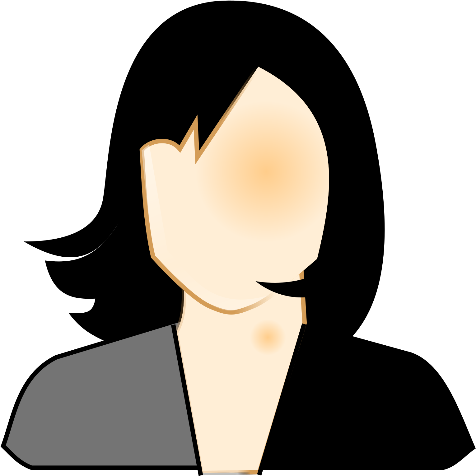 Girl With Black Hair Clip Art - Png Download (1600x1600), Png Download