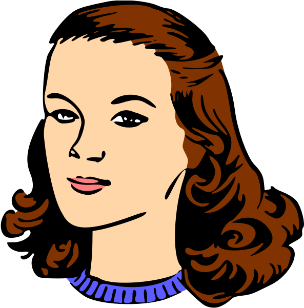 Woman Head Colour - Woman Clipart Black And White - Png Download (600x600), Png Download