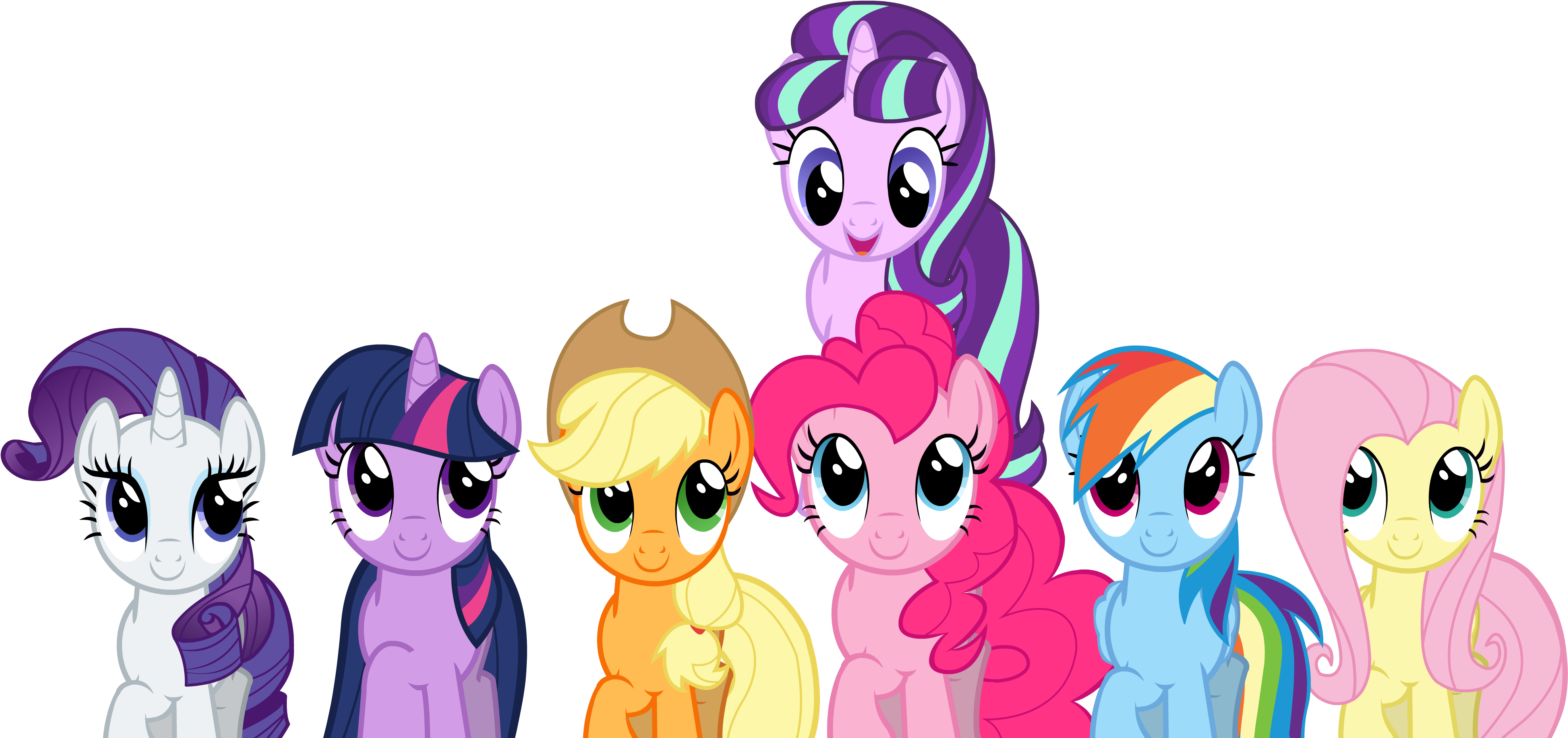 Schoenen My Little Pony Rainbow Dash All Over Slip - Mlp Mane 6 And Starlight Clipart (4048x1865), Png Download