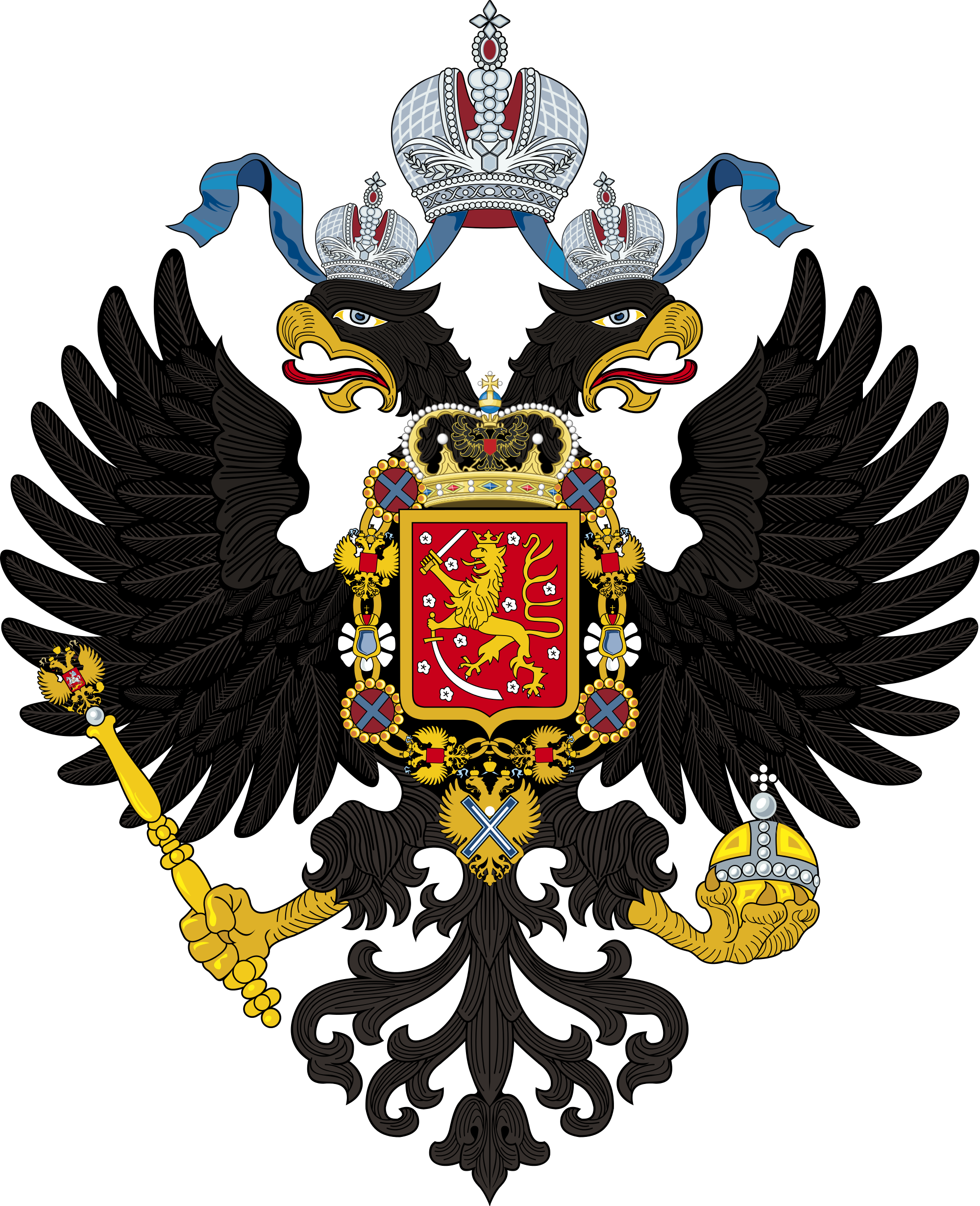 Grand Duchy Of Finland Coat Of Arms Clipart (2000x2461), Png Download